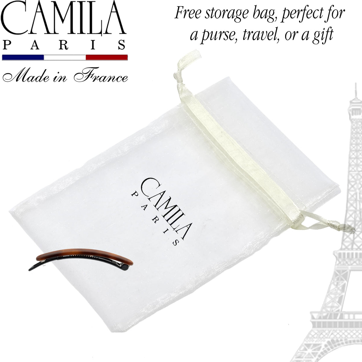 Camila Paris CP2250/2 elegant hair accessory complements various colors and textures.