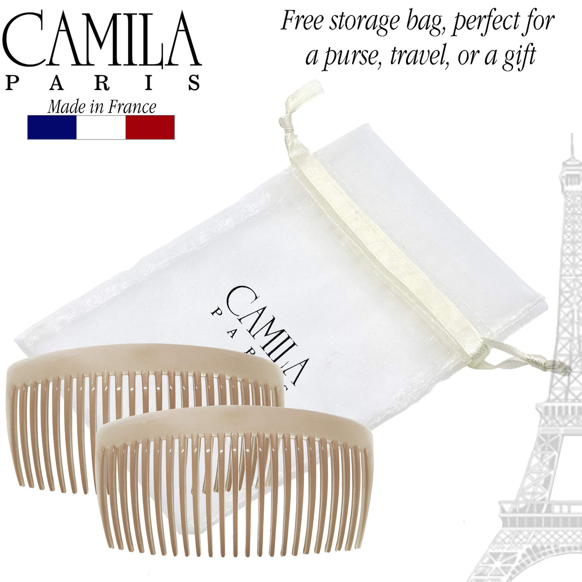 Camila CP2912 France-made cellulose acetate hair clip.