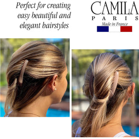 Camila CP2912 nude side combs help chignons stay in place securely.