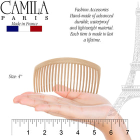 French-made Camila Paris CP3022 decorative hair combs for elegant buns.