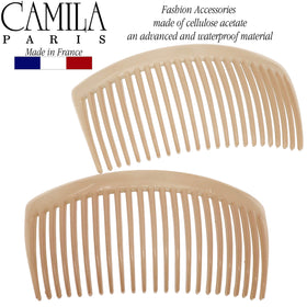 Close-up of CP3022 23-tooth French twist combs with strong grip.