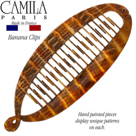 Camila Paris CP3097 brown clip highlights durable cellulose acetate construction