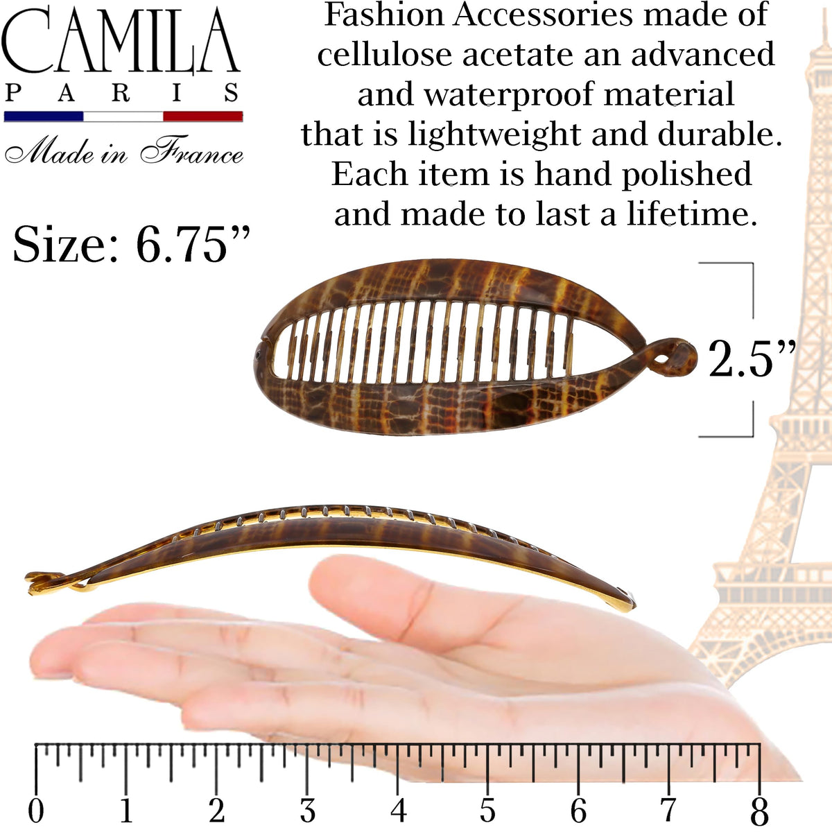 Thick hair grip demonstrated by Camila Paris CP3097 clip