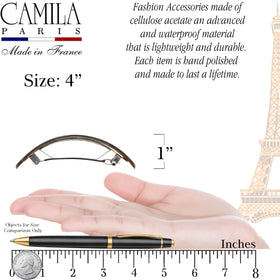 Camila Paris CP3322 gold finish barrette holds voluminous hair securely