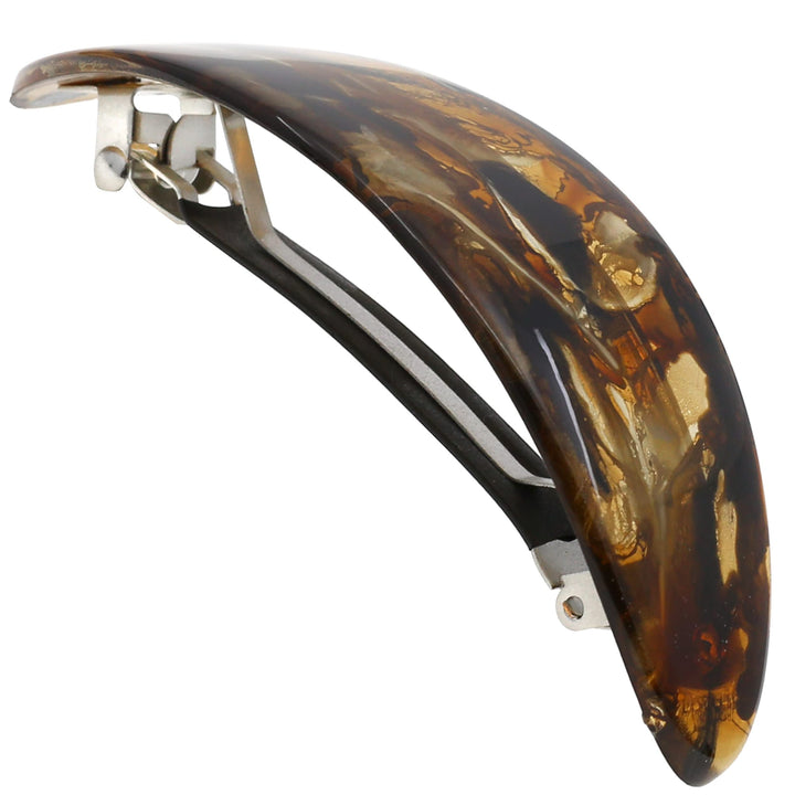 Camila Paris CP3322 oval barrette close-up showing rubberized clasp for secure hold