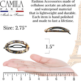 Camila Paris CP3362 cellulose acetate hair ornament highlighting durable craft
