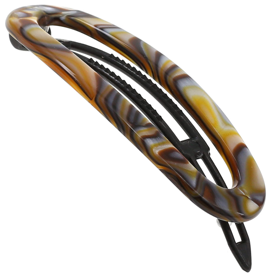 Camila Paris CP3365 onyx hair barrette closeup showing handcrafted detail for elegant everyday wear.