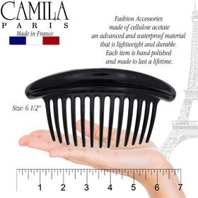 Camila Paris MP978/2 cellulose acetate combs offer lightweight daily wear