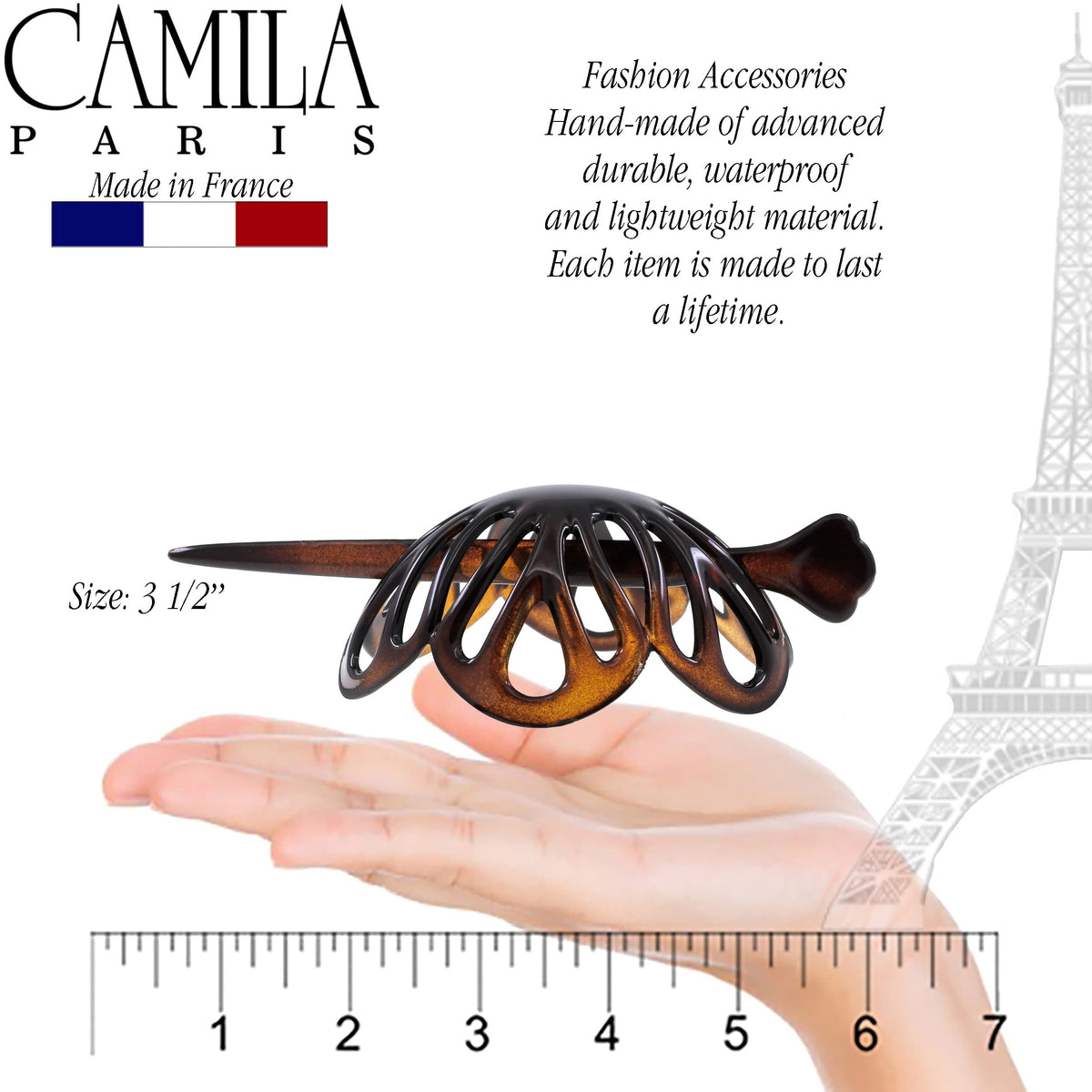 Camila Paris NV149 made in France cellulose acetate finish on bun clip