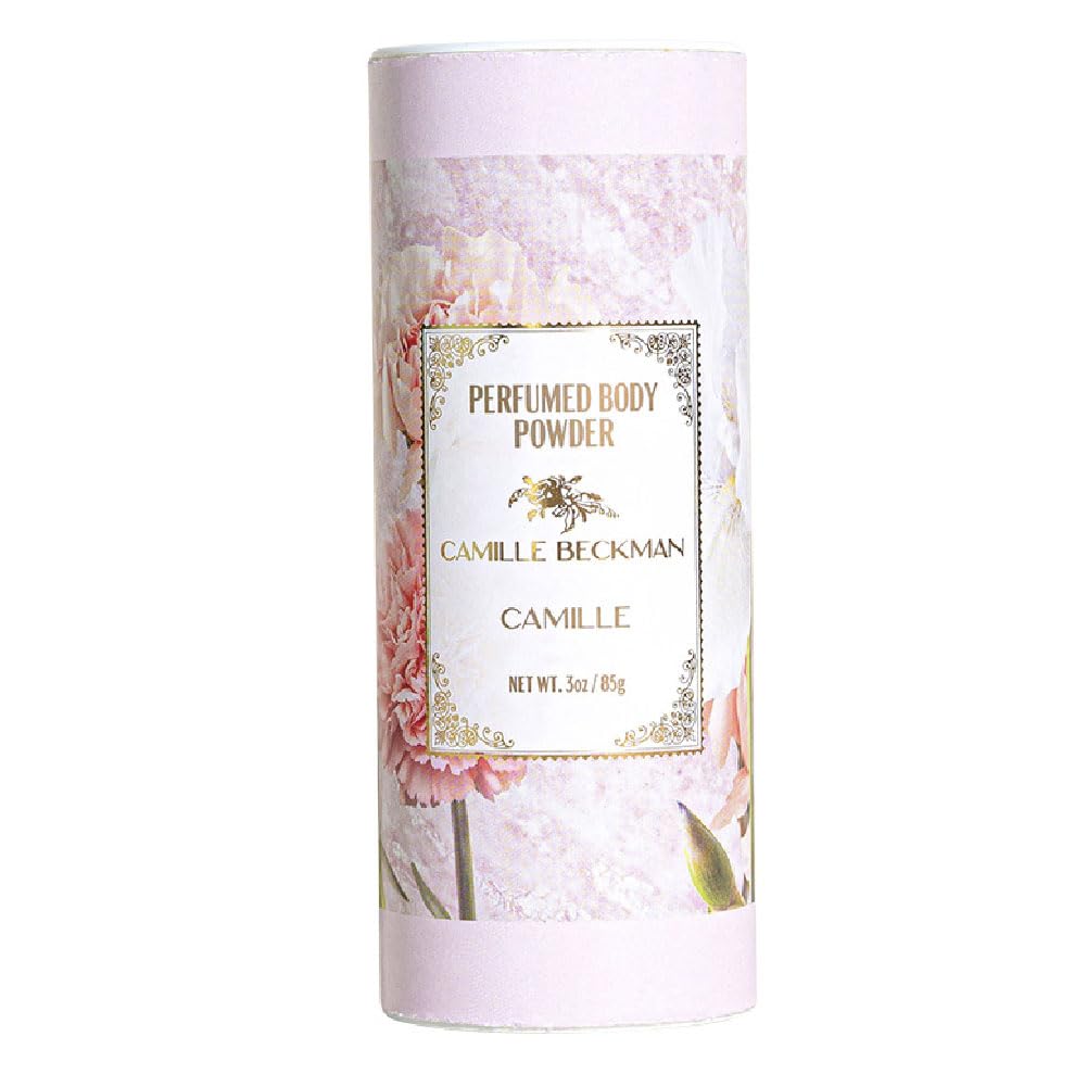 Camille Beckman talc-free powder jar for fresh skin fragrance
