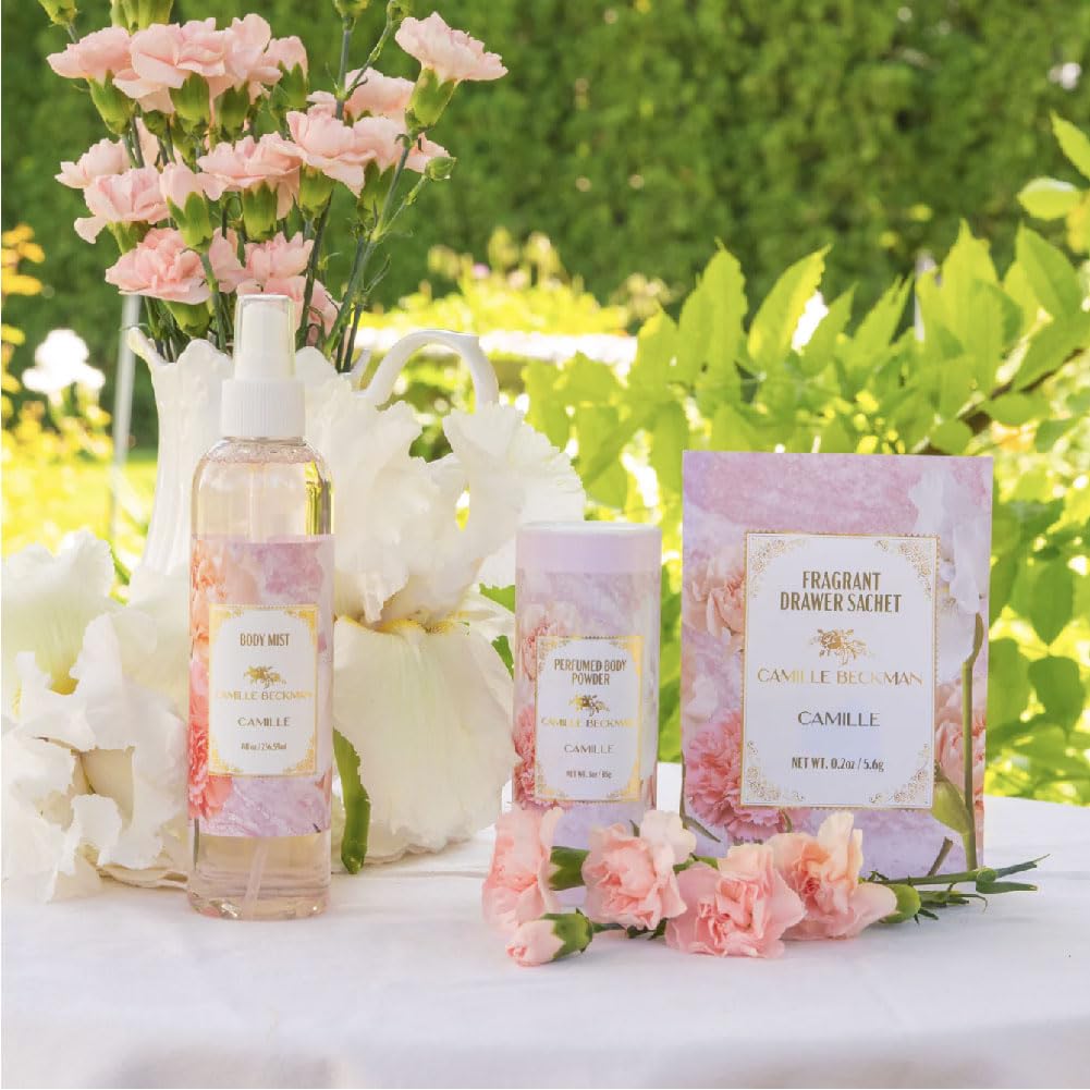 Camille Beckman dusting powder applied to dry areas for freshness