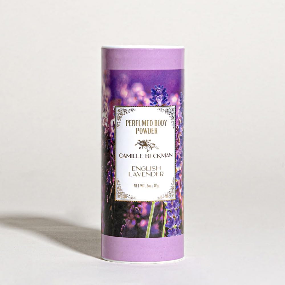 Camille Beckman English applying powder to skin for cooling comfort