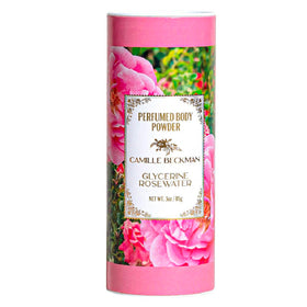 Camille Beckman glycerine rosewater powder bottle for everyday refreshment.