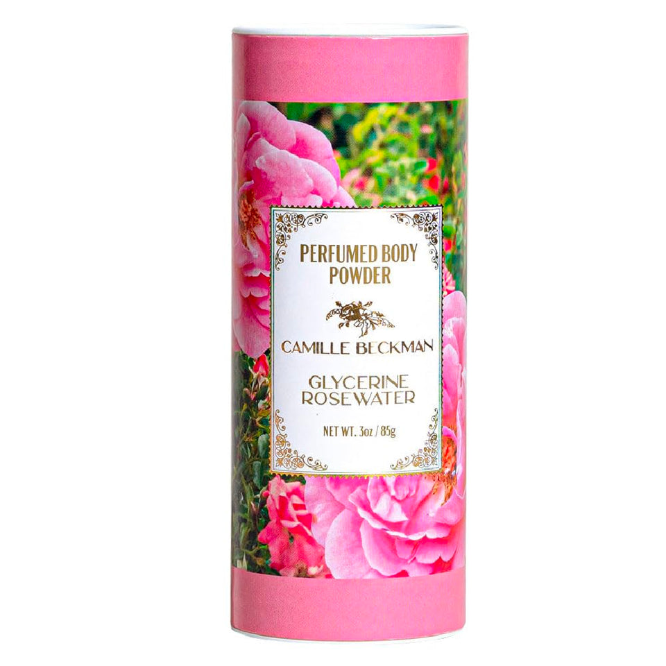 Camille Beckman glycerine rosewater powder bottle for everyday refreshment.