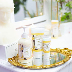 Skin glow after using Camille Beckman French Vanilla body cream