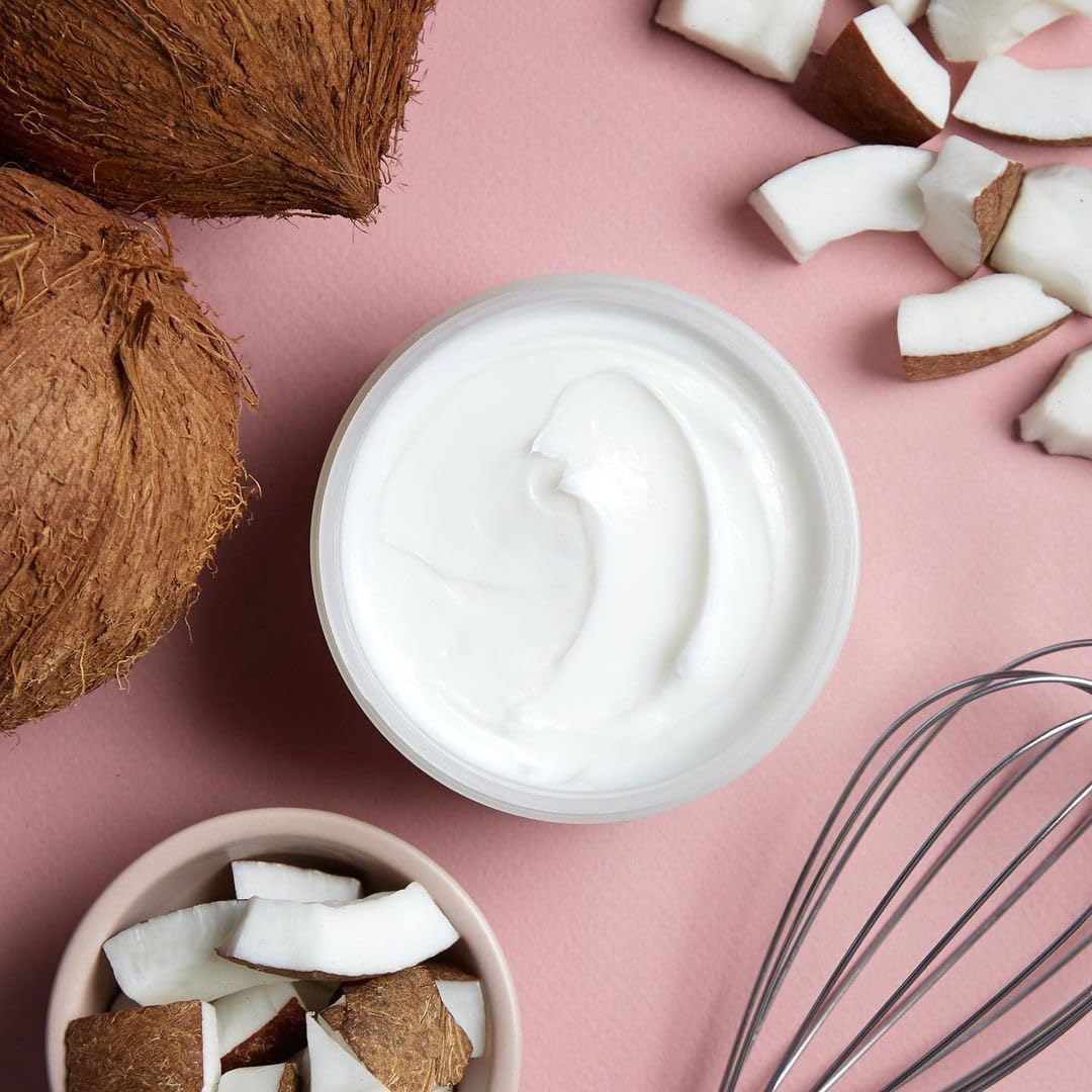 Camille Rose coconut aroma enhances styling ritual.