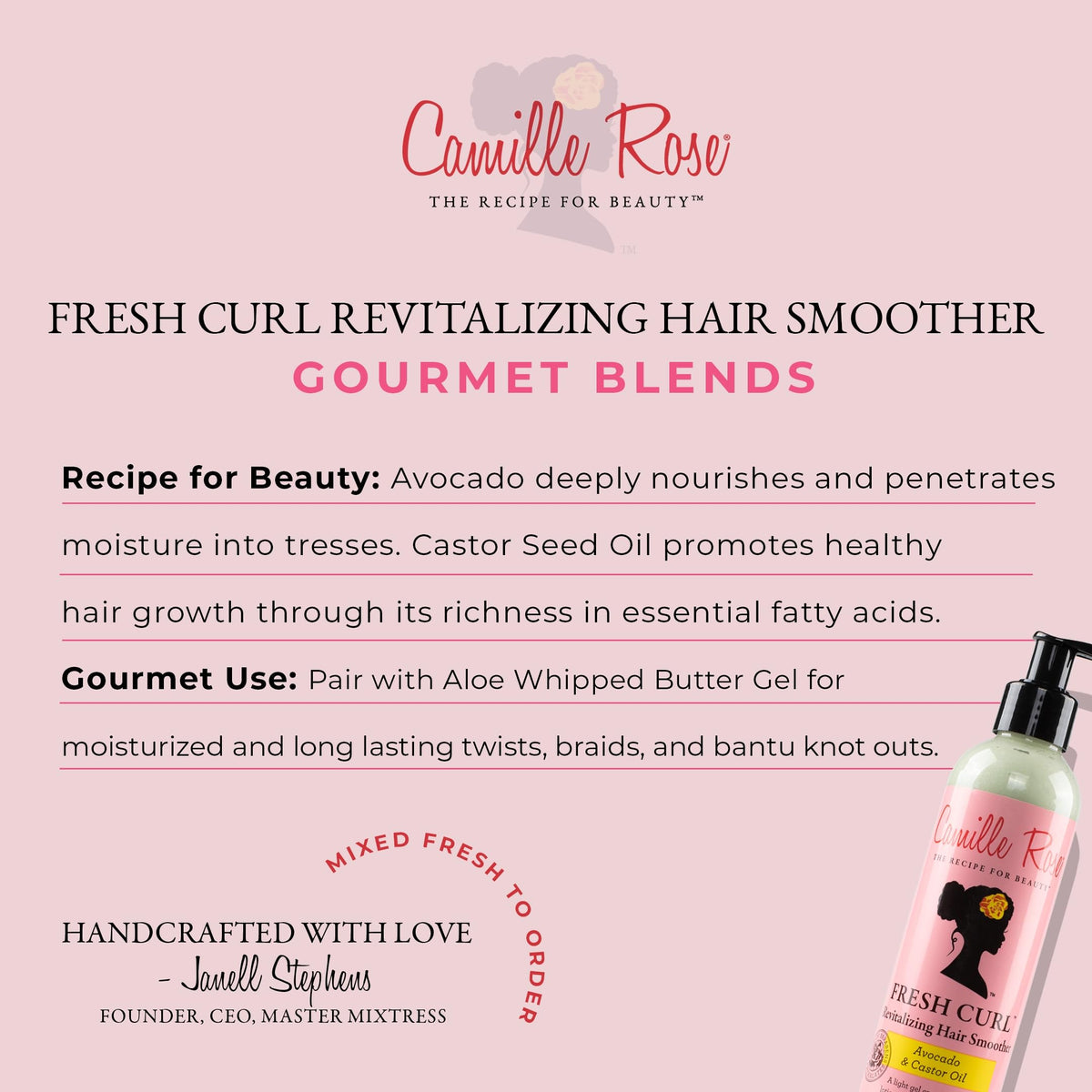 Applying Camille Rose Fresh Curl Cream to hands for detangling