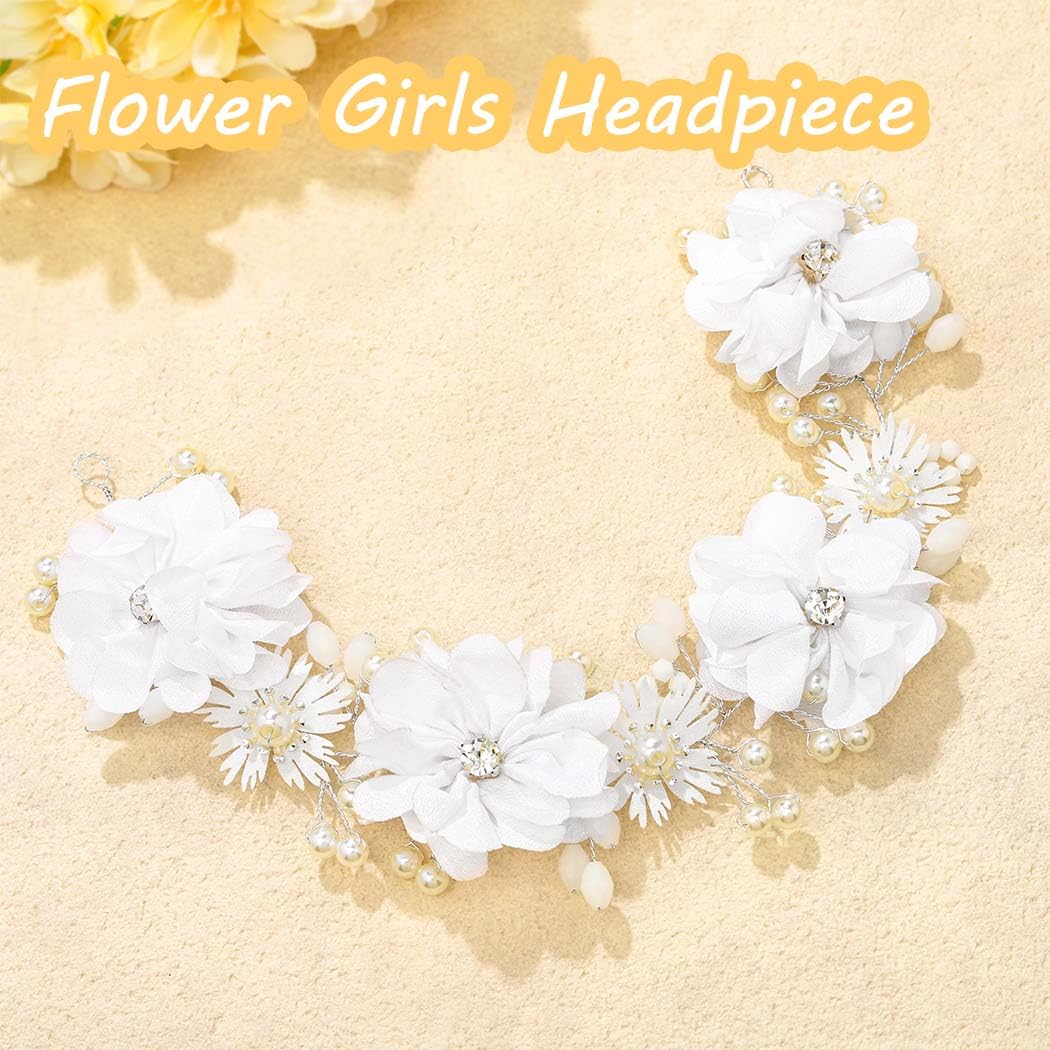 Campsis headpiece includes ribbons and hair clips for adjustable wear.