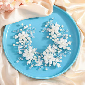 Campsis soft wire flower headpiece flexible for different hairstyles