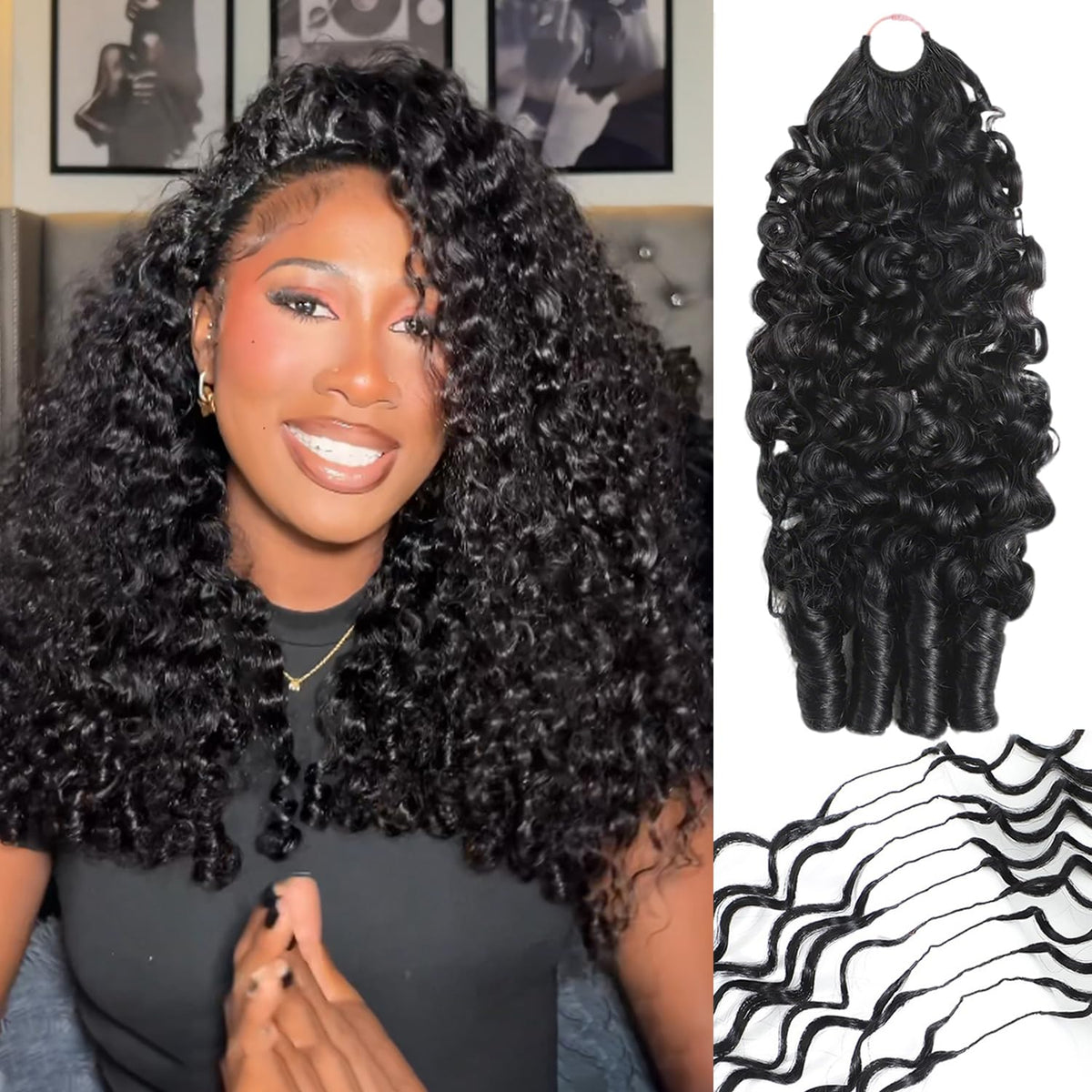 CanaryFly Burmese curly crochet hair 22-inch close-up texture for voluminous style