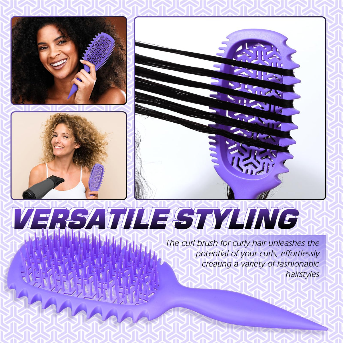 Candy Brush salon-grade TPEE bristles glide through knots smoothly