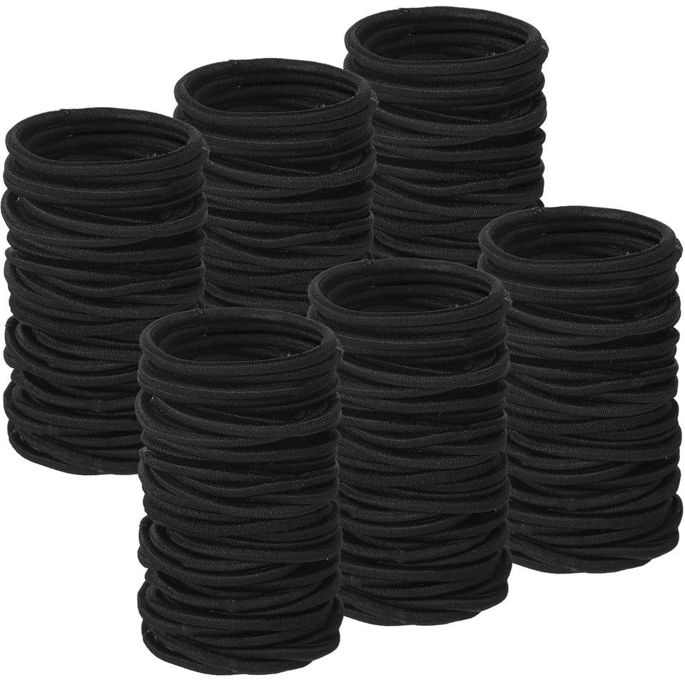 Canlierr 1000-piece elastic hair ties in black, 2 mm, for secure ponytails.