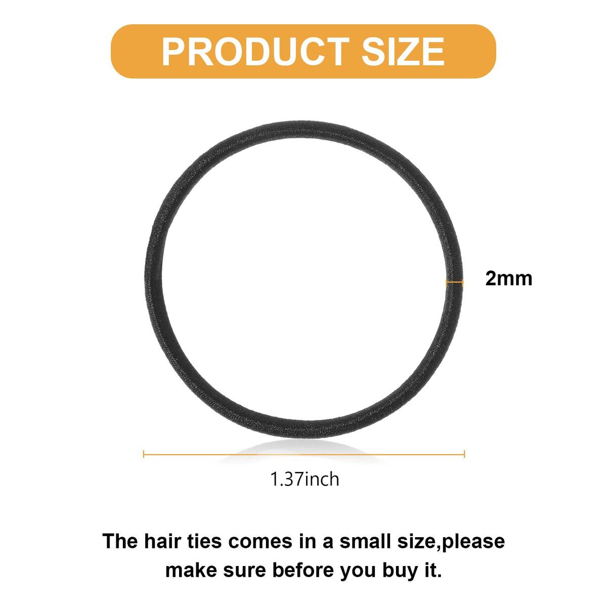 Canlierr black nylon elastic hair ties with gentle stretch and smooth feel.
