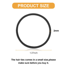 Canlierr black nylon elastic hair ties with gentle stretch and smooth feel.