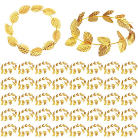 Canlierr gold laurel crown with shimmering leaves for elegant costume use.