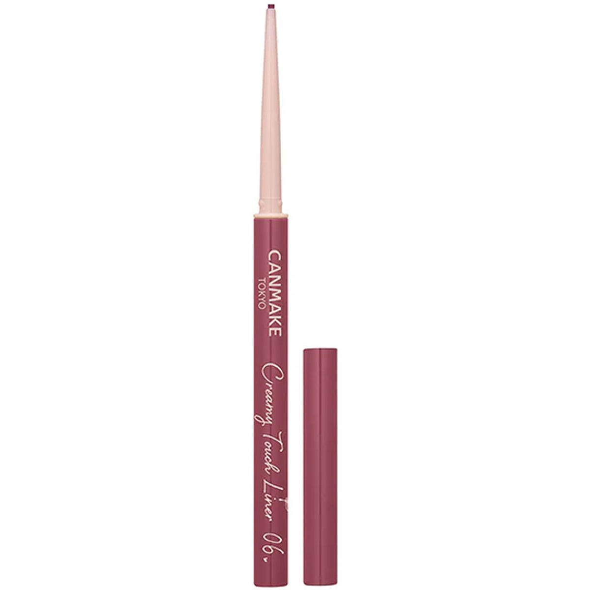 CANMAKE Creamy Touch Liner 1.5mm Slim Eyeliner in Foggy Plum for precise definition.