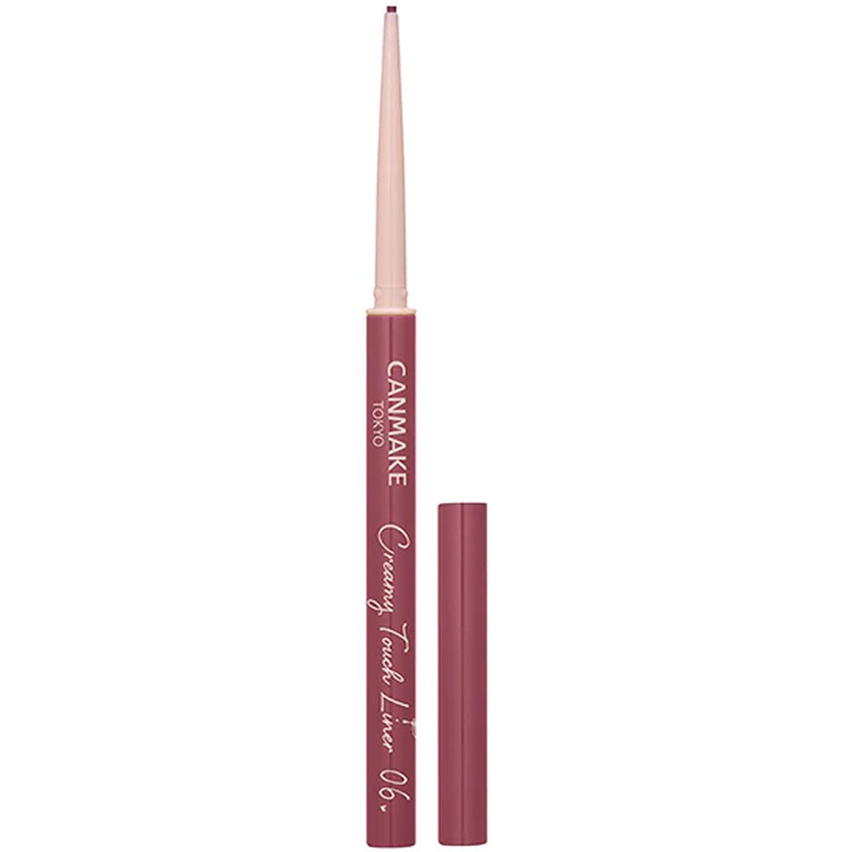 CANMAKE Creamy Touch Liner 1.5mm Slim Eyeliner in Foggy Plum for precise definition.
