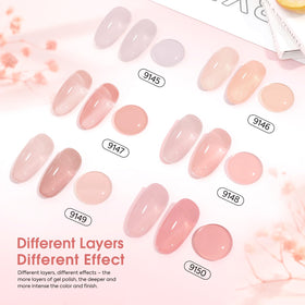 CANNI color swatches reveal range from sheer to rich nude pinks for versatile at-home looks.