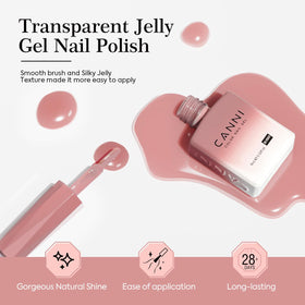 CANNI nude-pink jelly gels offer soft, natural-looking nails.