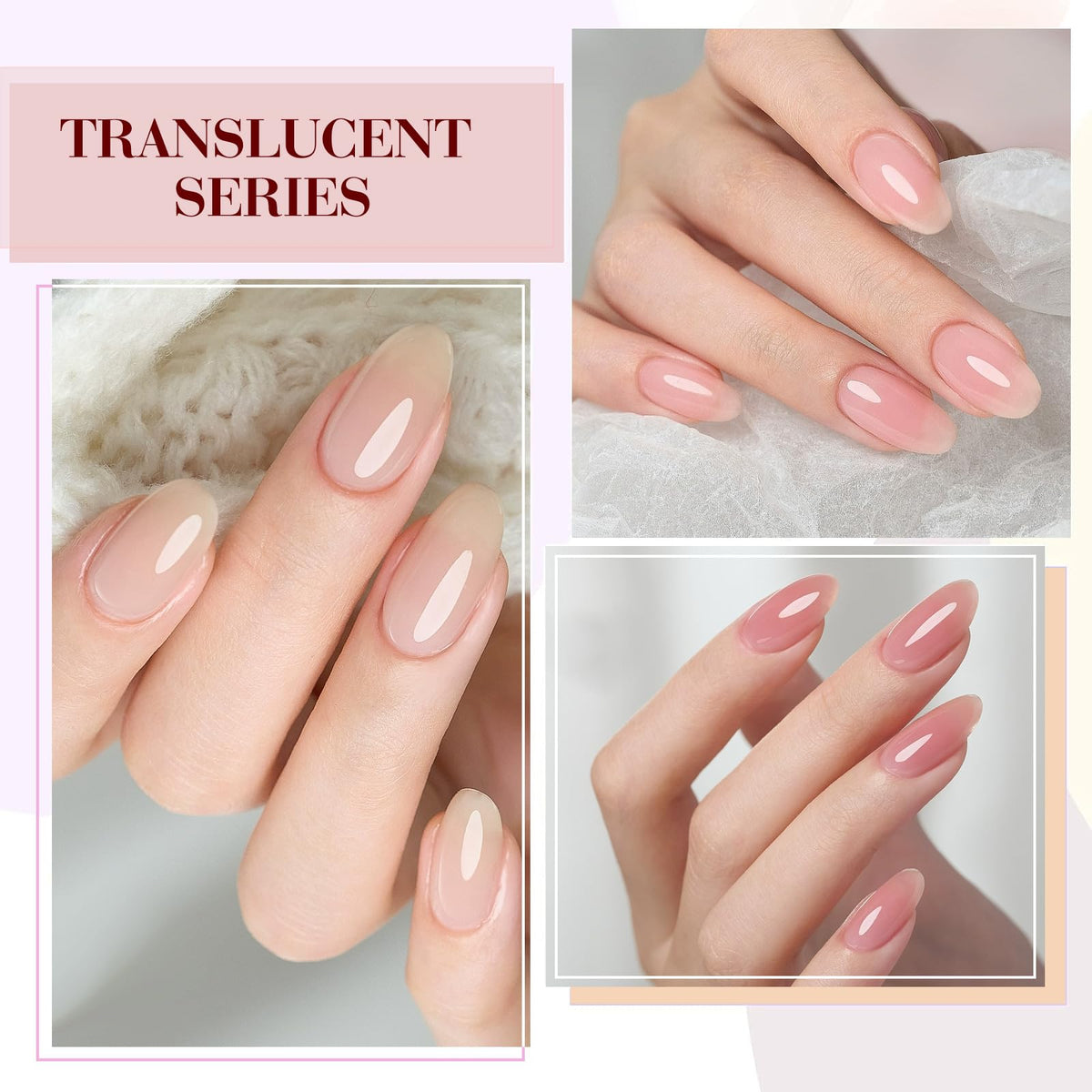 CANNI sheer jelly gel polish shows translucent color options for subtle looks.