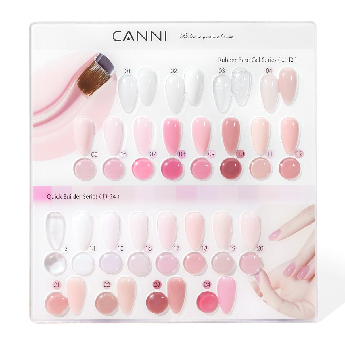 CANNI CF1 30-pcs gel nail polish bottles organized for versatile nail art