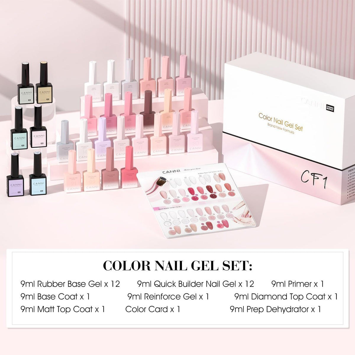 CANNI CF1 jelly pink gel polish bottle close-up highlighting vibrant color