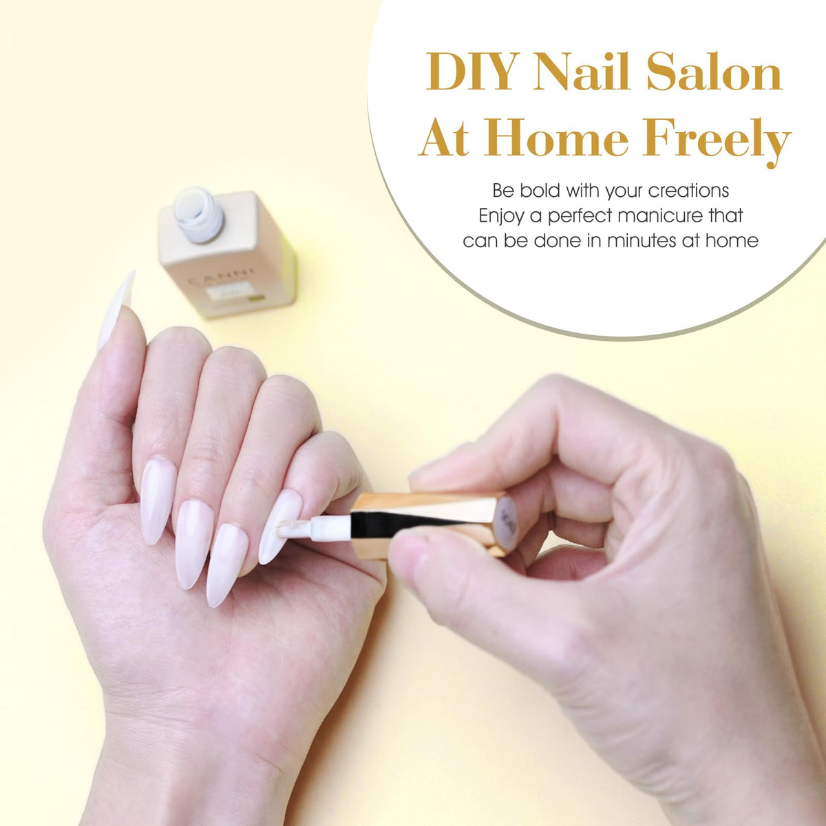 CANNI color swatch table display helps quick DIY gel manicure choices