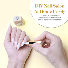 CANNI color swatch table display helps quick DIY gel manicure choices