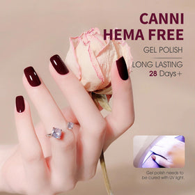 CANNI dark burgundy glitter polish creates festive, eye-catching accents.