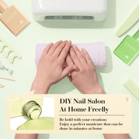CANNI glossy finish nails after application for salon-like shine