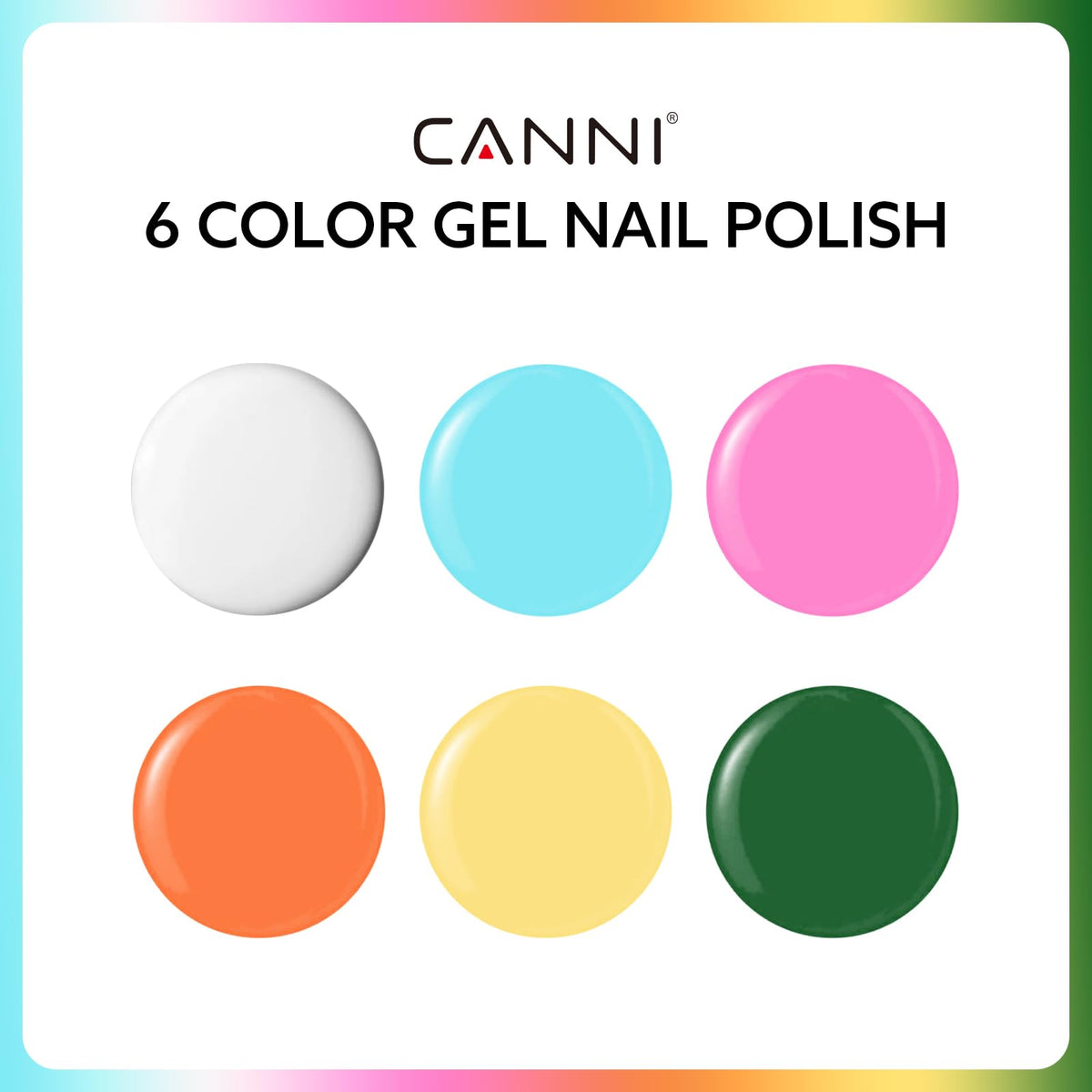 CANNI white gel color swatch with glossy finish for at-home nails.