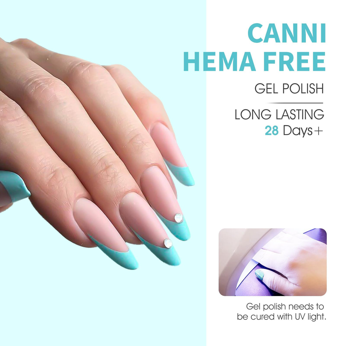 CANNI yellow gel color swatch reveals sunny hue for bright nails.
