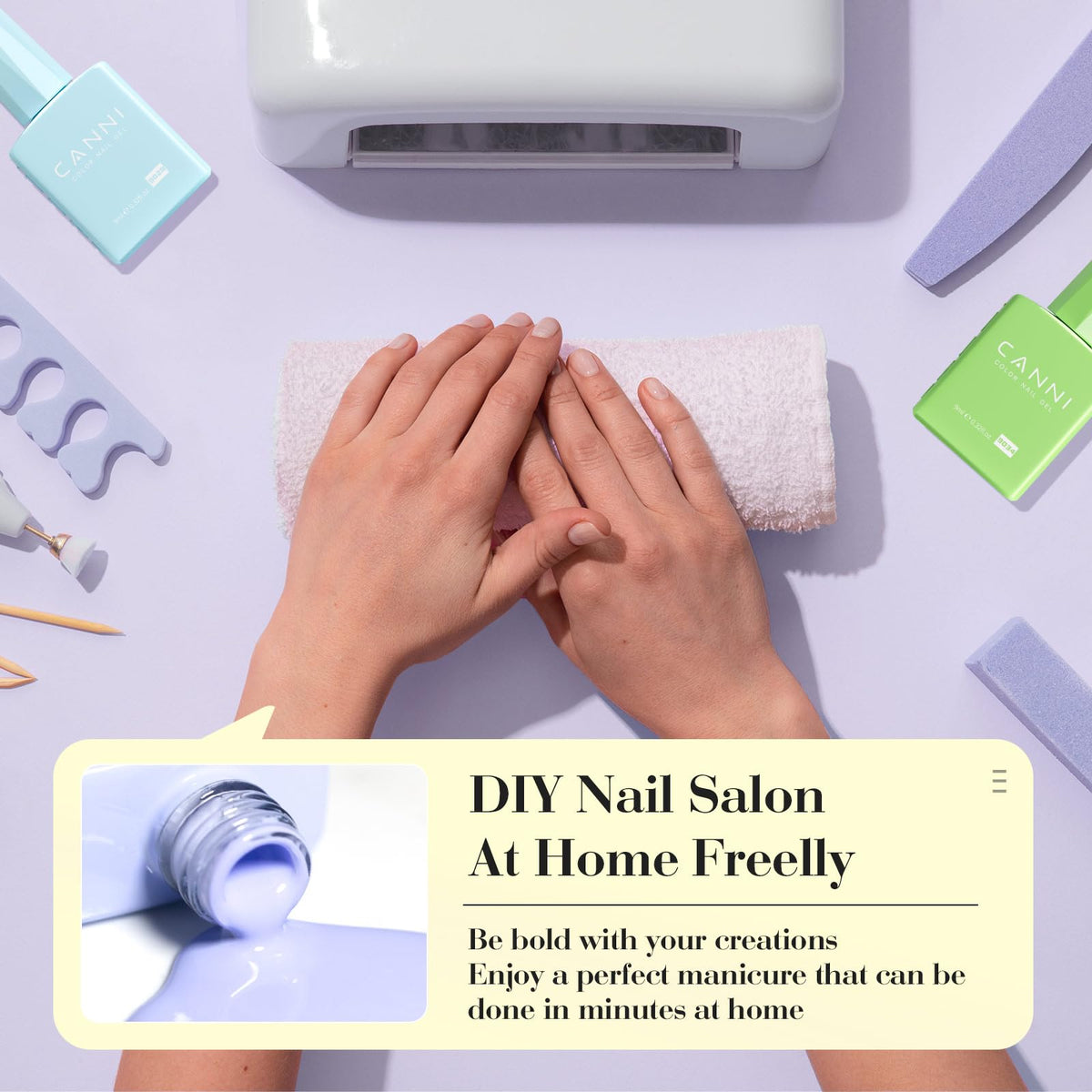 CANNI milky white Hema-free gel polish for soft, elegant nails.