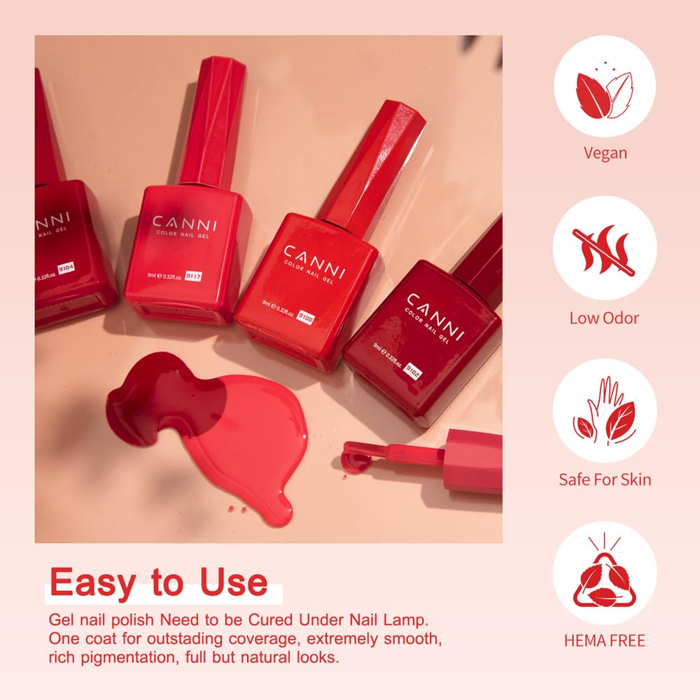 CANNI hot pink gel polish shade for vibrant, everyday looks.