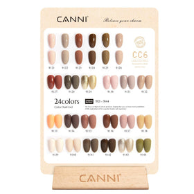 CANNI nude, brown, red, and glitter gel polishes provide versatile color options