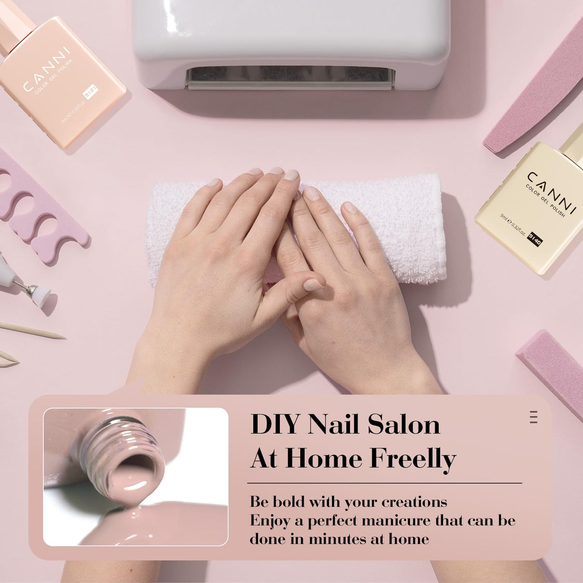 Hema-free formula offers safer color for sensitive nails.