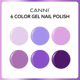CANNI purple gel polish swatches show rich color range