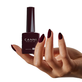 CANNI at-home manicure setup shows salon-quality results with glossy finish.
