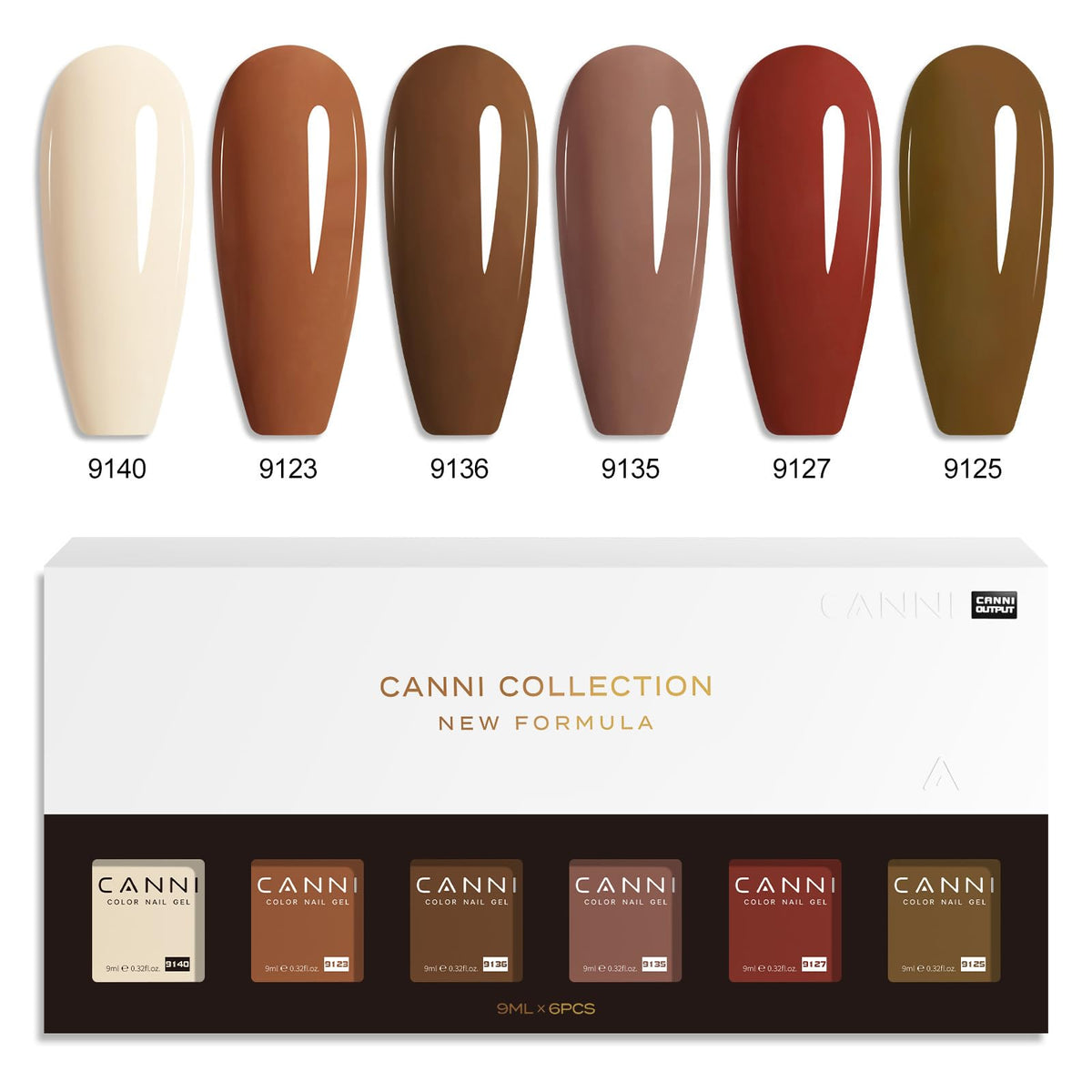 CANNI winter nude manicure with six nude shades for versatile looks