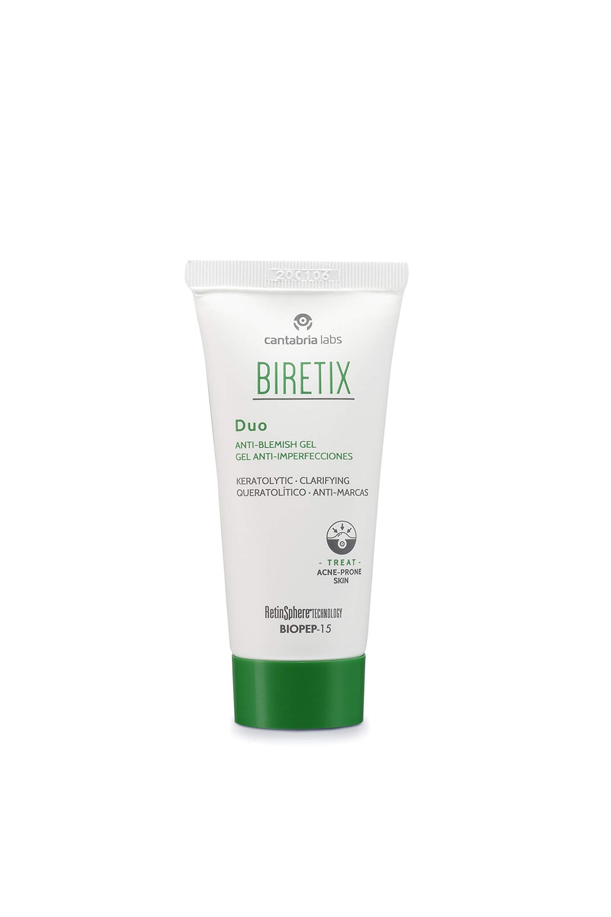 Cantabria Labs Biretix Duo Gel application routine demonstrating daily use.